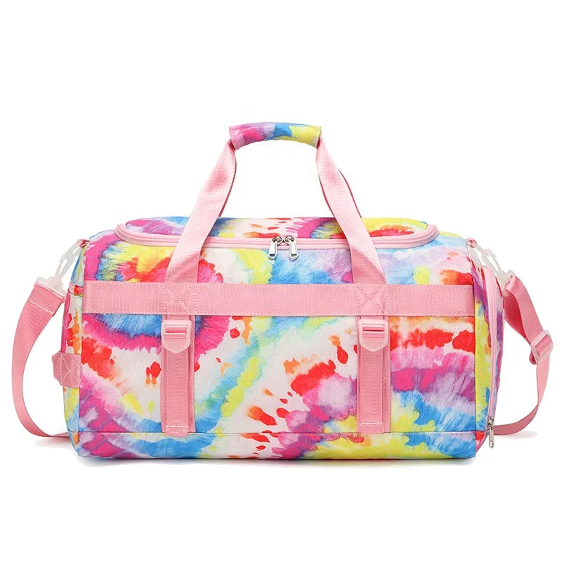 Weekender Tie Dye Duffle Bags Luggage Bag Trolley for Travel Portable case Travel for Girls Women Travel Shoulder Bag Backpack