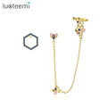 LUOTEEMI Funny Dainty Long Tassel Drop Ethnic Modern Designer Set Korean Fashion Earing Cartilage Earring Studs