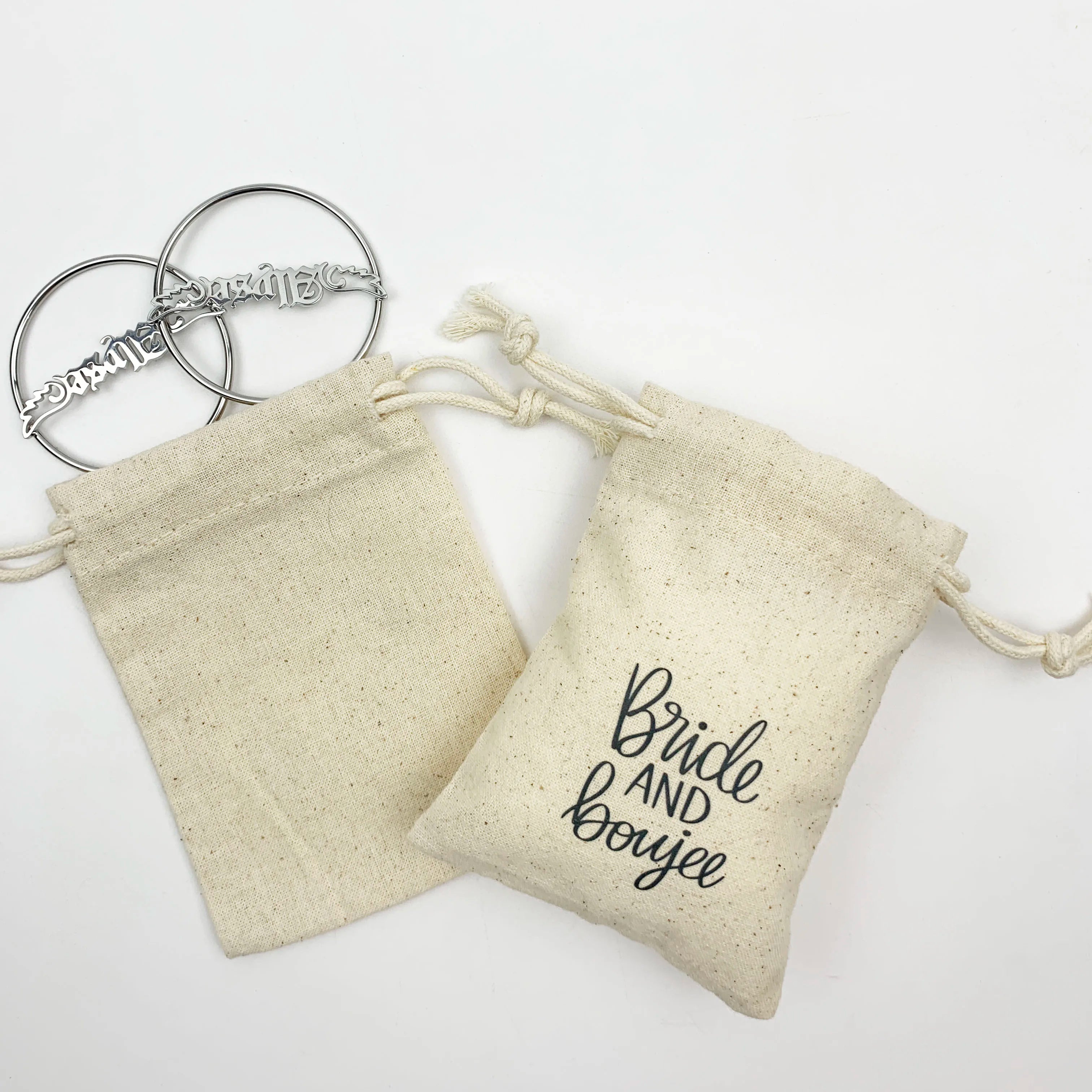New Arrival Mini Custom Logo Jewelry Pouch Bag Cosmetic Drawstring Make up Bag Muslin Cotton Draw String Bag
