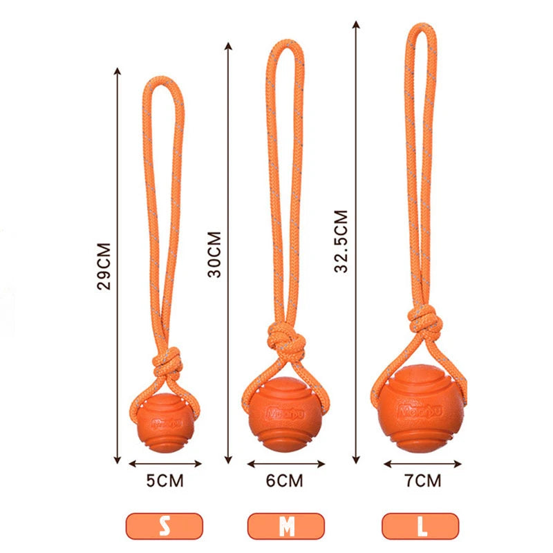 2025 Dog Toys Interactive Pet Puppy Molar Bite Rubber Toy Elastic Ropes Dog Tooth Cleaning Chewing Suction Ball Toys Nylon Rope