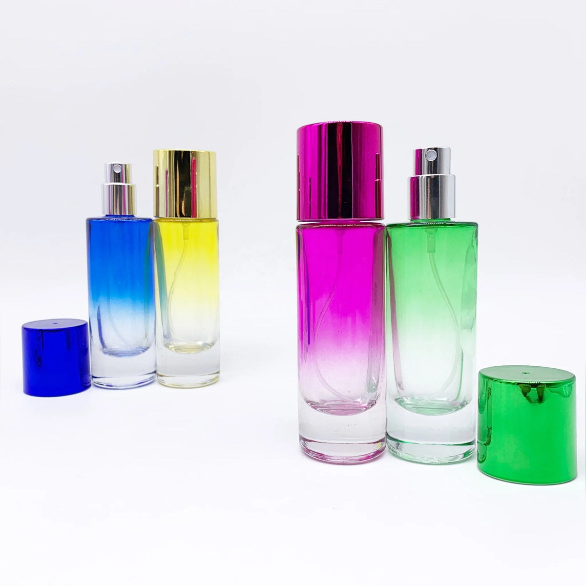 20ml/30ml/50ml Cylinder Glass Perfume Bottles with Screw Cap & Screen Printing Colored Travel-Friendly Reed Diffuser Compatible MegaBDM