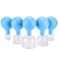 5 Pieces Rubber Bulb Glass Cupping Set Facial Vacuum Suction for Facial Body Massage Pain Relief Muscle Relaxation Joint Pain