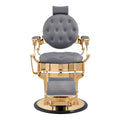 Classic Grey Vintage Barber Chair Hydraulic Pump Reclining Barber Chair for Hair Salon