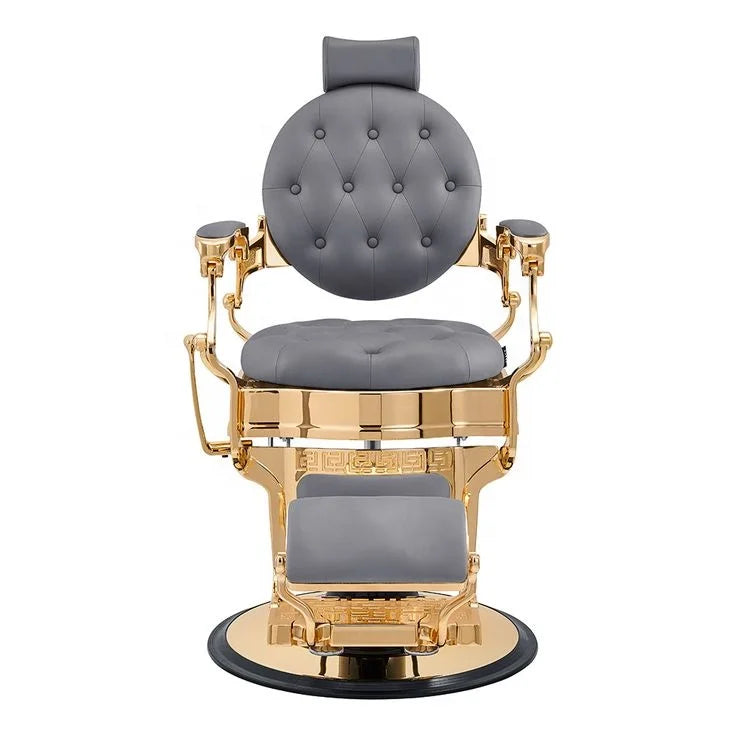 Classic Grey Vintage Barber Chair Hydraulic Pump Reclining Barber Chair for Hair Salon