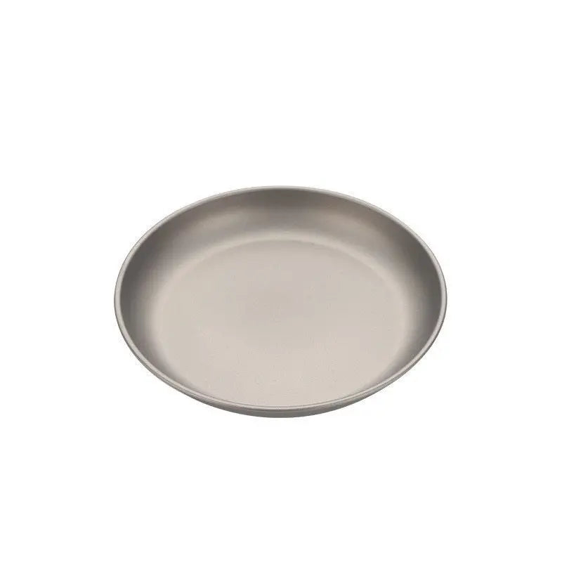 Lightweight Pure Titanium Round Dish Travel Titanium Dishes Outdoor Titanium Plates Frying Pan for Camping