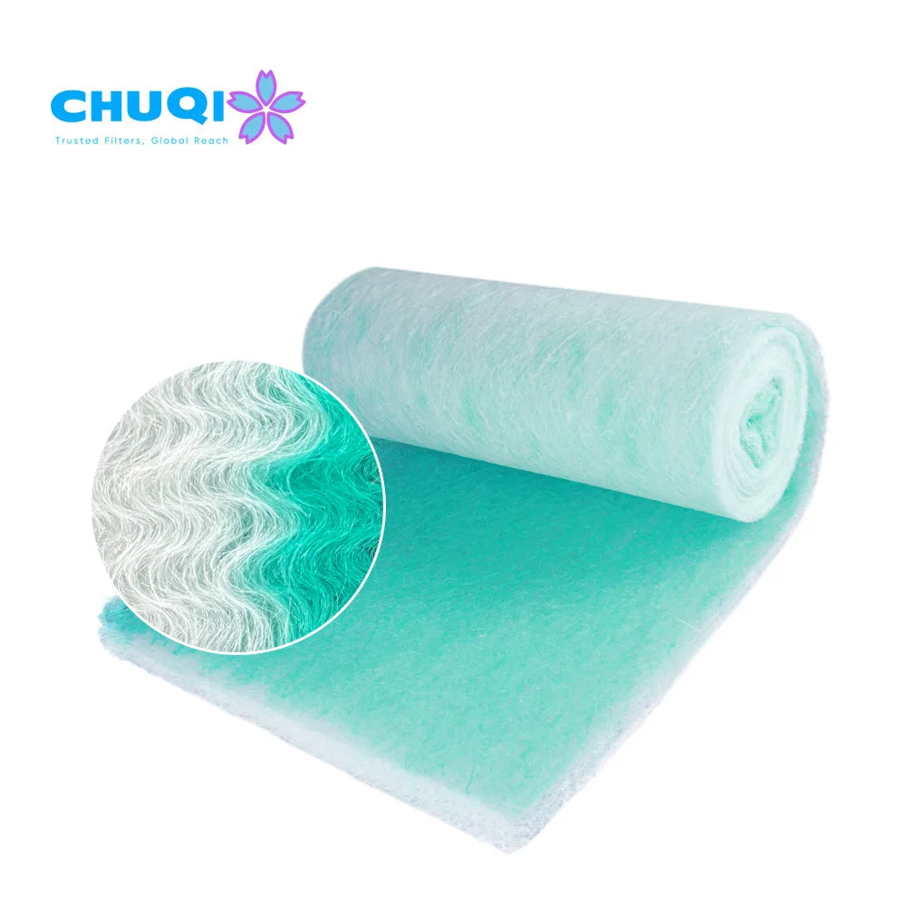 High Efficiency Flame Retardant Fiberglass Paint Stop Floor Filter Rolls 100MM 50MM 60MM Thickness Air Floor Filter