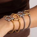 Chunky Horseshoe Shackle Clasp Stainless Steel Bracelet Gold Link Chain Bracelet