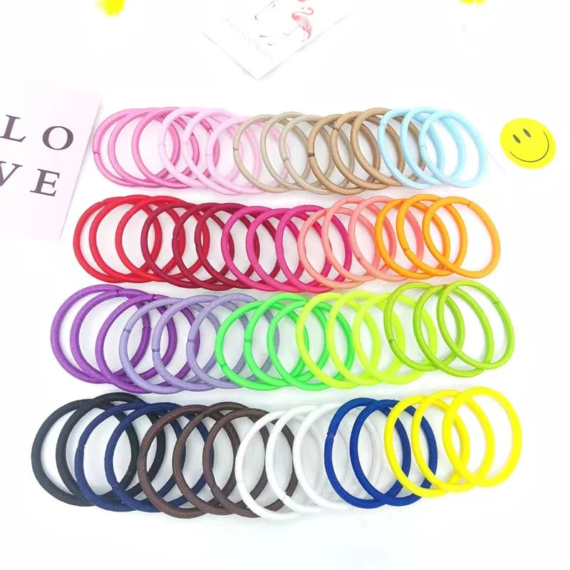 Wholesale 4mm Thickness High Elastic Rubber Hair Bands DIY Mix Colors Rubber Band for Women Hair Accessories