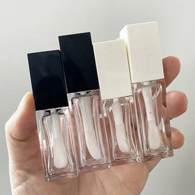 10ml 8ml Thickened Lipgloss Tubes Custom logo square Lip Gloss Tubes with Big Brush Big Wand and Packaging Boxes