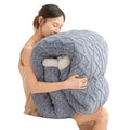 Super Soft Warm Double Layer Sherpa and Tufted Coral Fleece Throw Knitted Sofa Bed Blanket
