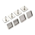 10pcs 10/12mm Inner Size Stainless Steel Square Earring Studs Blank Base Thick Earrings Cabochon Trays DIY Jewelry Findings