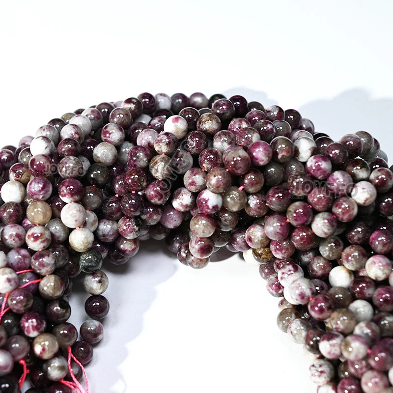 Natural Colorful Tourmaline Stone Beads Round Smooth Gemstone Beads for Jewelry Making