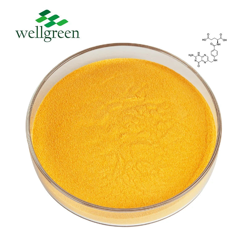 Food Grade Bulk Dietary Supplements Material Vitamin B9 Powder Cas 59-30-3 Folic Acid