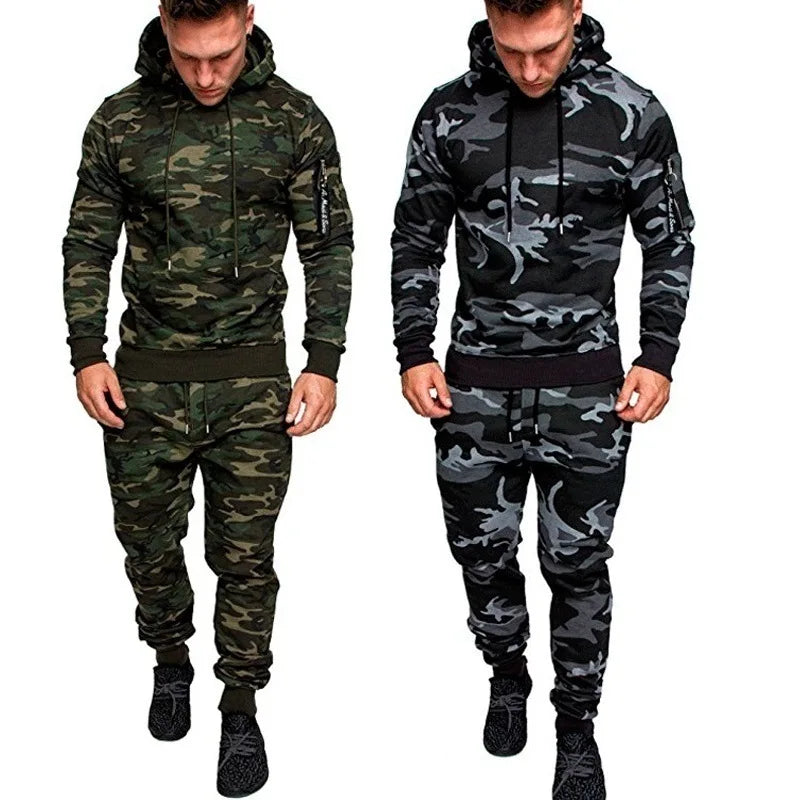 NEW Men's Casual Tracksuit  Autumn Winter Men Hoodies and Sweatpants Two Pieces Sets Sportswear Plus Size Clothing for Male