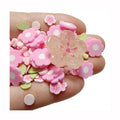 500g Mixed Polymer Clay Pink Flower Slices Mix Flower Beads Clay Slime Resin Filler for Craft Making Nail Art DIY