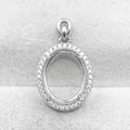Sterling Silver 11*14/12*15/13*17/15*20mm Semi Mount Pendant Empty Support Blank Setting S925 Base Without Stone for DIY Inlay
