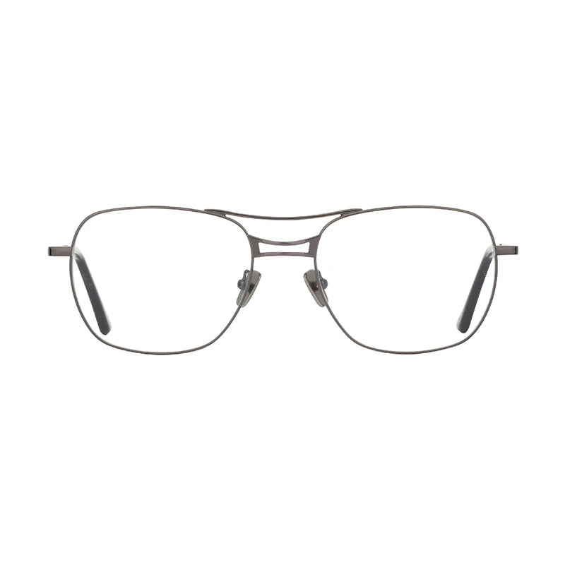 Premium Stylish Double Bridge Metal Eye Glasses for Men and Women Diamond Face Shape Match with Protector