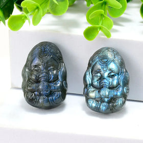 Wholesale Natural Healing Crystal Buddha Carve Quartz Gemstones Labradorite Buddha Pendants