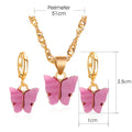 Hot Sales Womens Gold Plated Earrings Black butterfly Personality Alloy Jewelry for Girls Wholesale Set Earrings