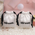 Custom Logo Printing Recyclable Reusable Canvas Jewelry Storage Pouch for Earrings Necklace Bracelet Rings Drawstring Closure