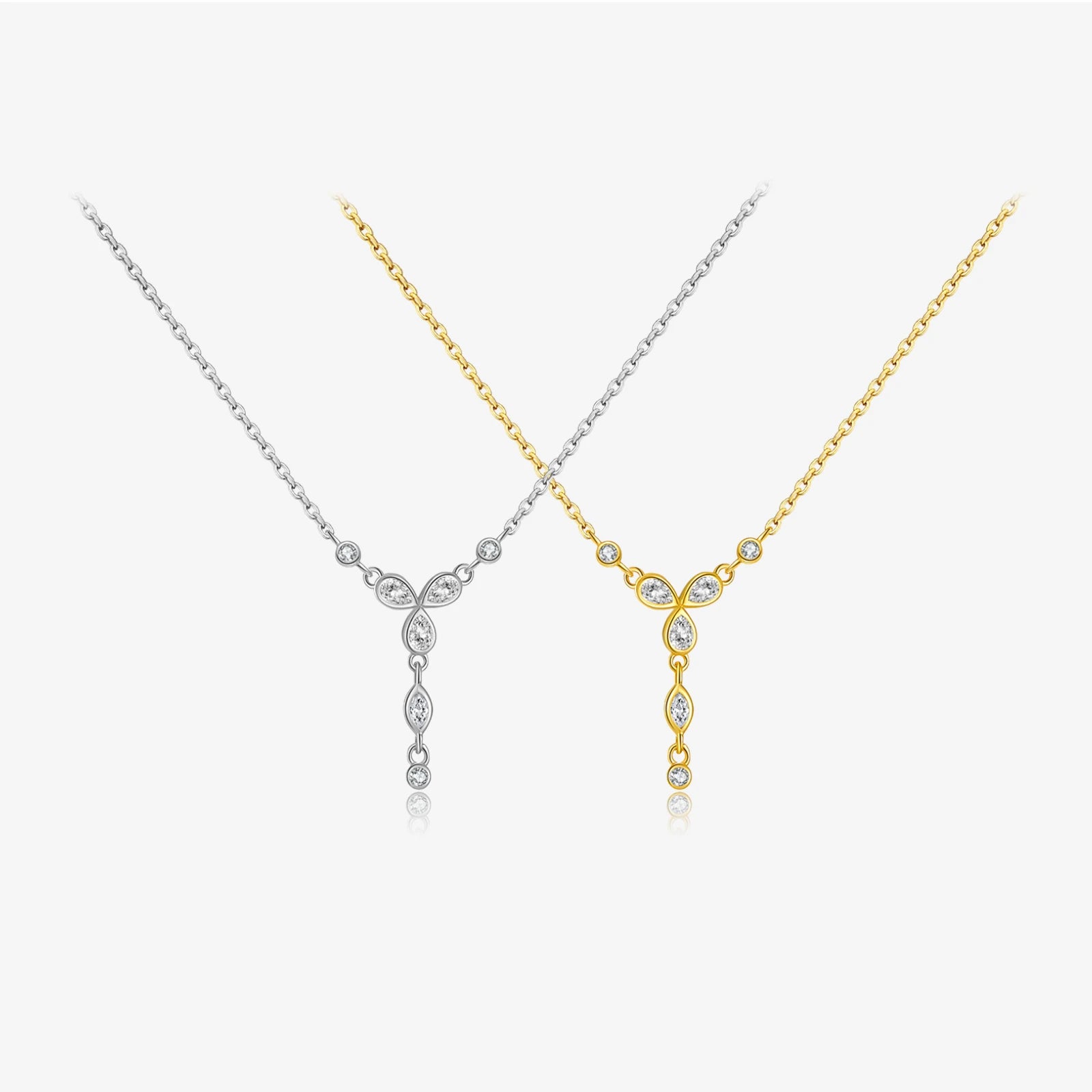 FUAMAY 2022 Gold Filled Cluster Diamond Chokers Necklaces Paradis Cross Flower Link Chain for Party Gift Anniversary