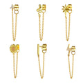 Hotsale S925 Sterling Silver Tassel Earrings for Women Fashion Geometric Animal Shaped Chain Drop Stud Earrings