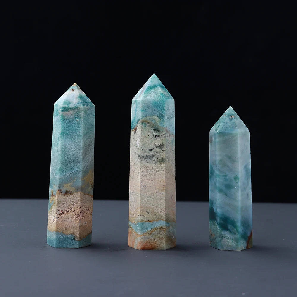 Wholesale Natural Crystals Healing Stones Precious Stones Crystal Feng Shui  Quartz Crystal Point Ocean Jasper