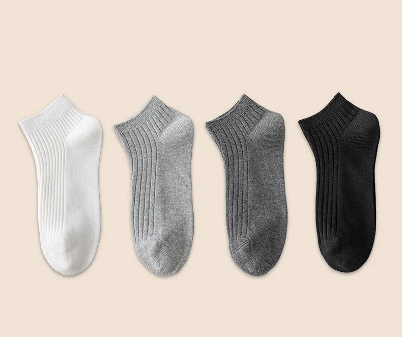 YS-M202 Men's and Women's Loafer Socks White Black Solid Low Cut No Show Business Socks Casual Anti-Bacterial Sox Wholesale
