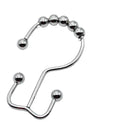 Rust-Resistant Metal Double Shower Curtain Rings Hooks for Bathroom