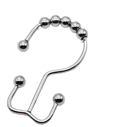 Rust-Resistant Metal Double Shower Curtain Rings Hooks for Bathroom