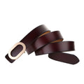 LannyQveen Fashion Women Smooth Plate Buckles Belt Fashion Leather Belts for Women Genuine Leather Jeans Belt Factory