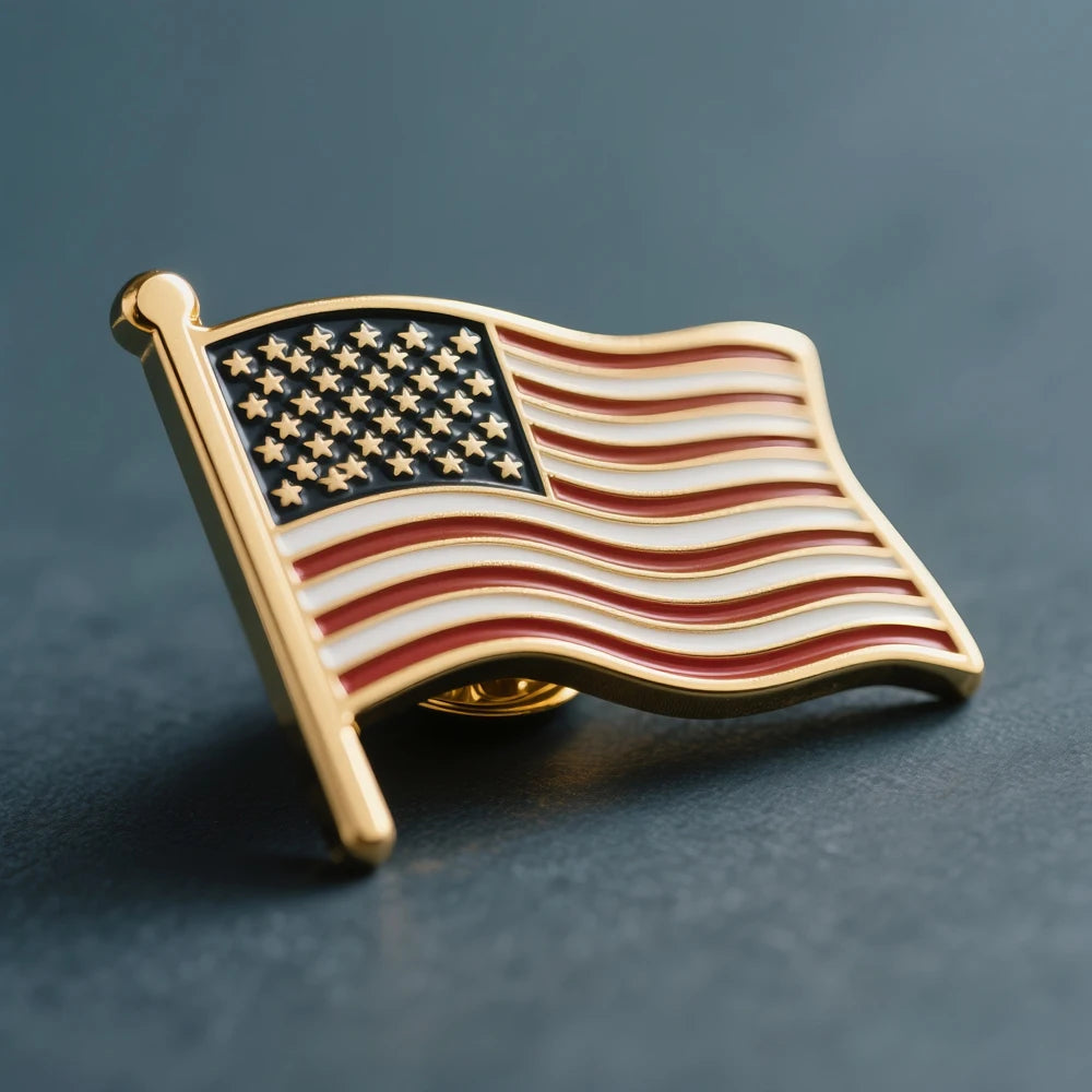 Personalized Qatar Bahrain Australia Germany Custom Logo Souvenir Metal Brooch Badge Magnetic Hard Soft America Flag Enamel Pin