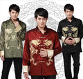 Men's Embroidered Dragon Tang Suit Traditional Chinese Clothing Stand Collar Animal Shirt Tops Jacket Cheongsam Hanfu Vintage