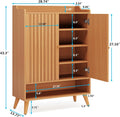 Customized Modern Solid Wood 5-Tier 2 Door Shoe Storage Rack Holder Organizer Cabinet Living Room Furniture With Storage Drawer