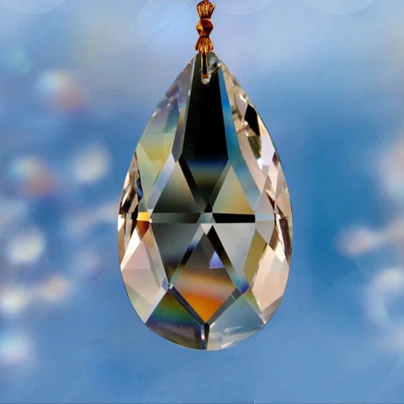 Brilliant Cut Crystal Chandelier Parts Trimming with Engraved Almonds Shape and DIY for Lighting Fixture Accessories