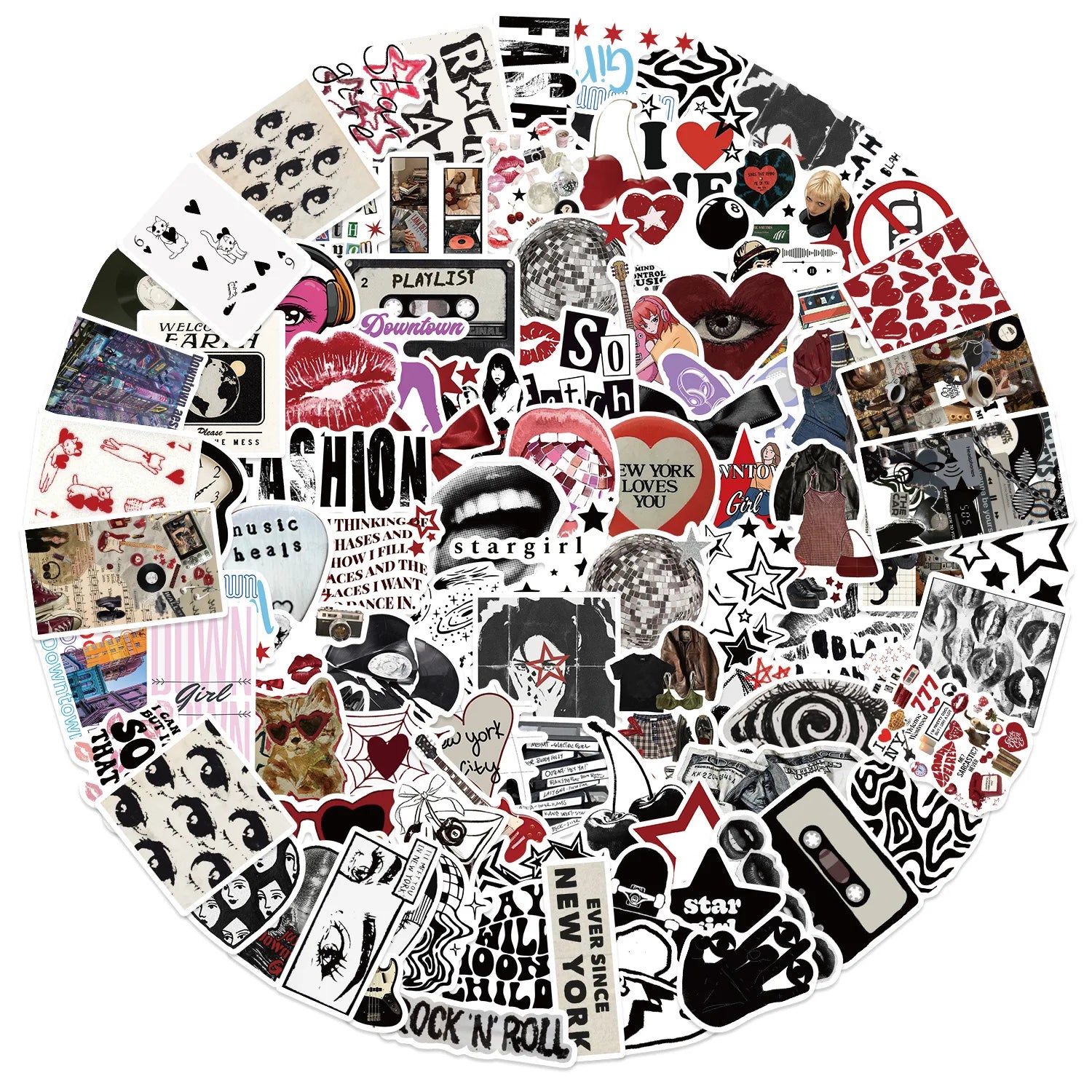 100Pcs Y2K Downtown Girls Graffiti Stickers for Luggage Phone Decor Fashion Pop DIY Sticker