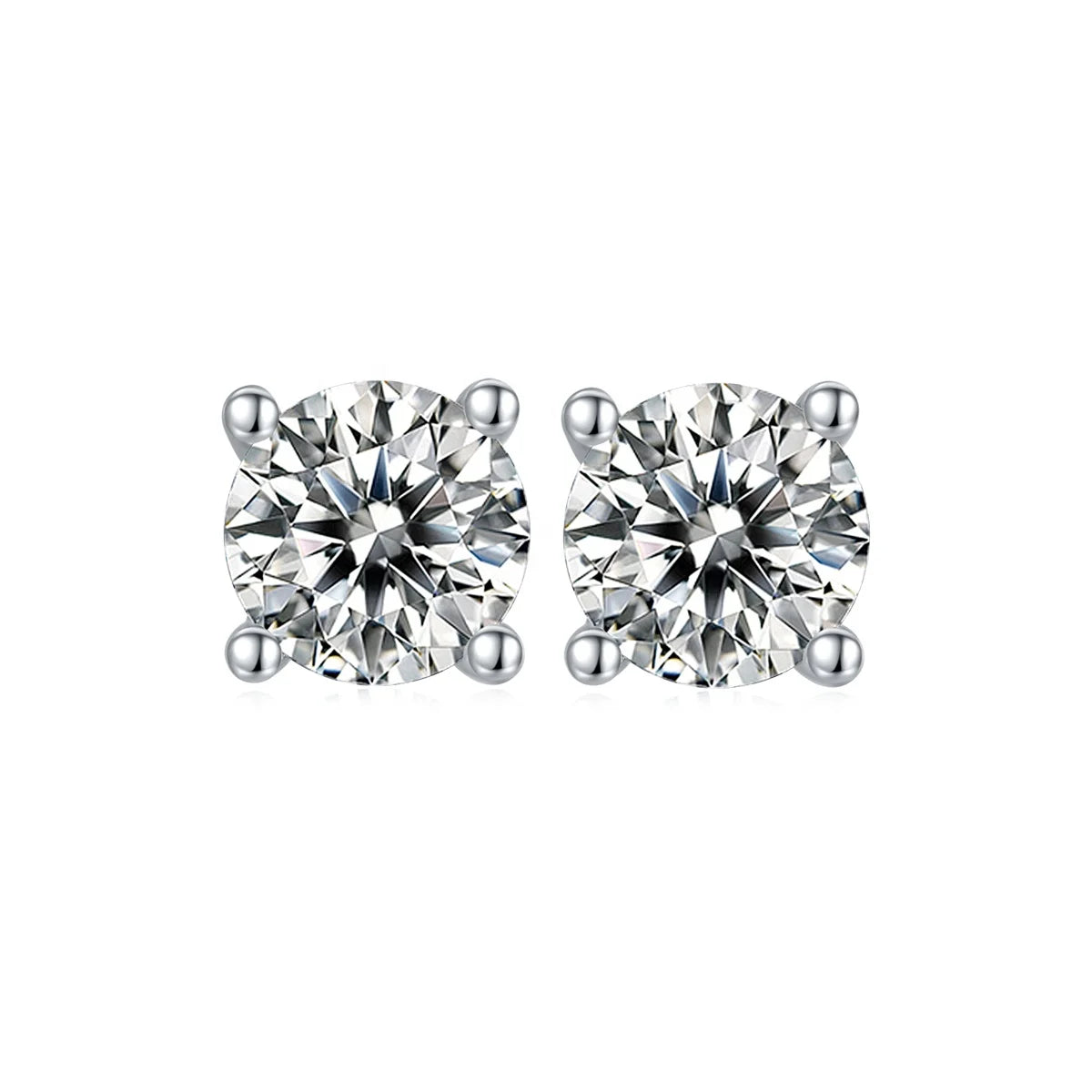 Abiding Jewelry Wholesale S925 Silver 0.5Ct Round Shape Moissanite Diamond 2025 Stud Earrings