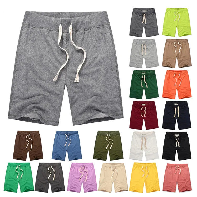 Wholesale 20 Colors Cotton Blend Wholesale Men Men' Shorts Running Gym Sport Surf Boardshorts Summer Beach Board Custom Shorts