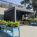 Bioclimatic Louver Aluminum Pergola Manufacturer Outdoor Garden Adjustable Louver Rain Shelter Rainproof Aluminum Pergola
