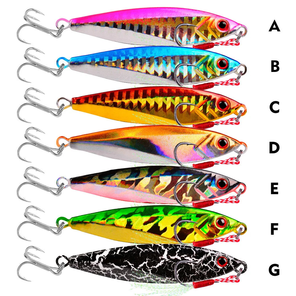 Top Right JIG100 14g 21g 30g Deep Sea Fishing Lures Metal Artificial Baits Slow Jig Slow Jigging Lure Assist Hook Jigging