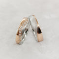 Designer Bicolor 2pcs Wedding Rings Couples Engagement Rings Sets Cz Diamond 24k Rose Gold Plated Titanium Jewelry Ring