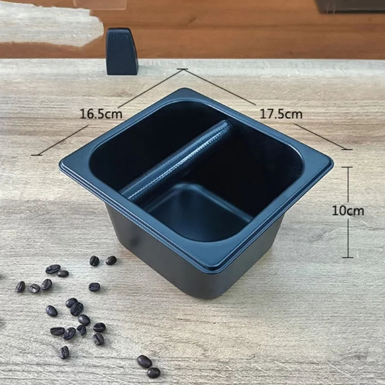 Espresso Accessories Large Capacity Stainless Steel Black Coffee Knock Box for Coffee Ground