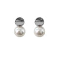 Vintage Luxury Jewelry 925 Silver Bold Freshwater Pearl Water Drop Button Pearl Earrings Accessories for Women