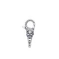 Hip Hop Oxidized 925 Sterling Silver Skull Double Bracelet Clasp for Men Jewelry Connector