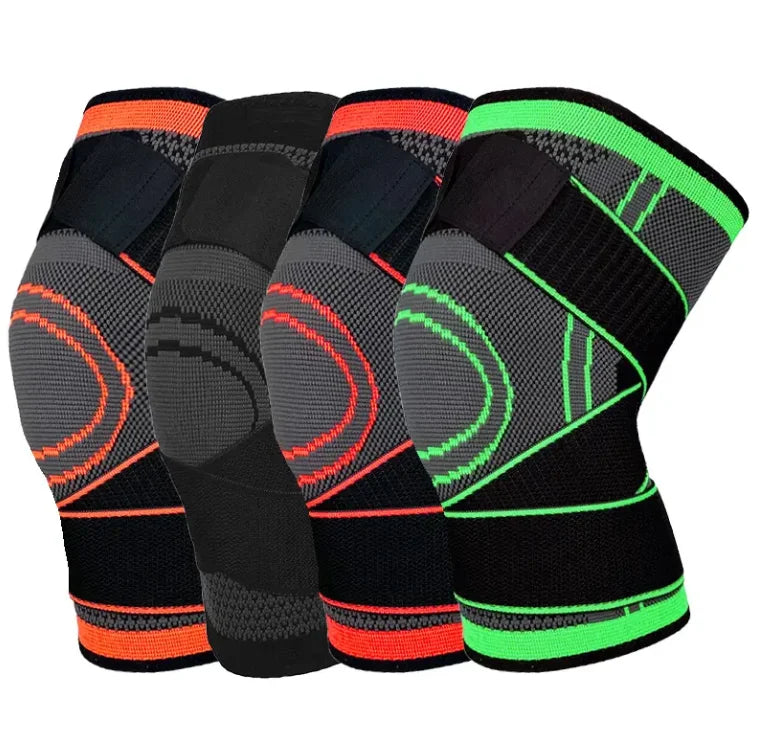 3D Orthopedic Joint Knee Pad Knitted Elastic Nylon Knee Brace with Compression Sports Knee Sleeve Protective Belt