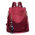 All-match Fashion Casual Ladies Backpack Anti Stolen Waterproof Oxford Cloth Stitching Student Schoolbag