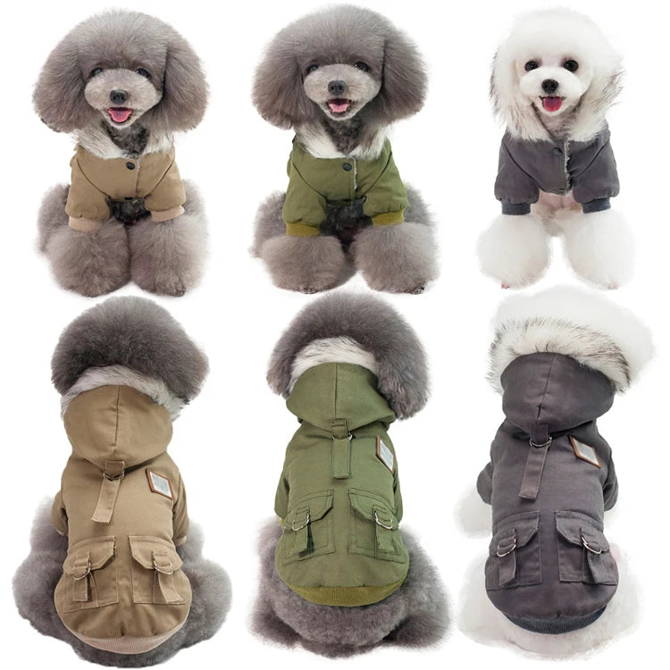 Wholesale Dogs Luxury Cloth Pet Accessories Pet Microfiber Lovely Coat Jackets With Hoodie Warm Dog Clothes