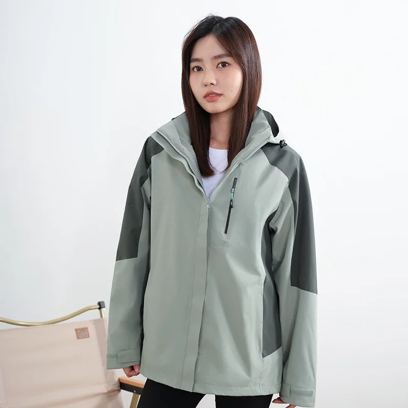 Men's Women's Three-In-One Detachable Outdoor Jackets Autumn Winter YKK Zipper Thickened Waterproof Polar Fleece Composite