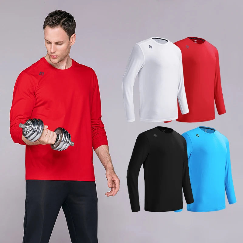 Custom Logo Printing Cotton Sportswear T Shirt Sport Long Sleeve Shirt for Men