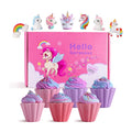 Private Label Vegan Rose Handmade Natural Ice Cream Cupcake Bath Bombs Gift Set with Toys Inside
